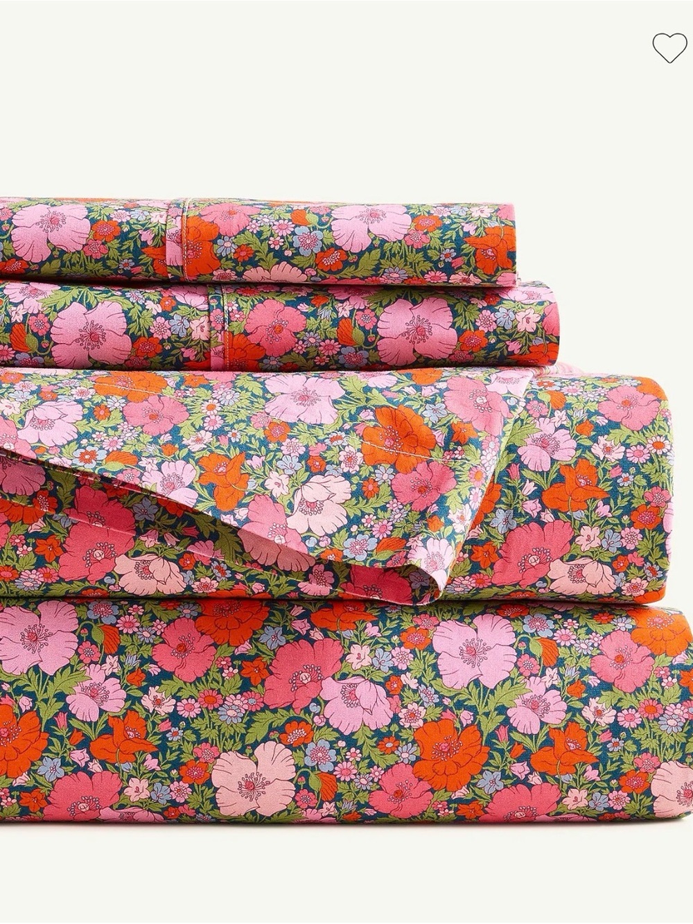 J. Crew x Liberty of London Meadow Song Floral Print Cotton Full Sheet Set
